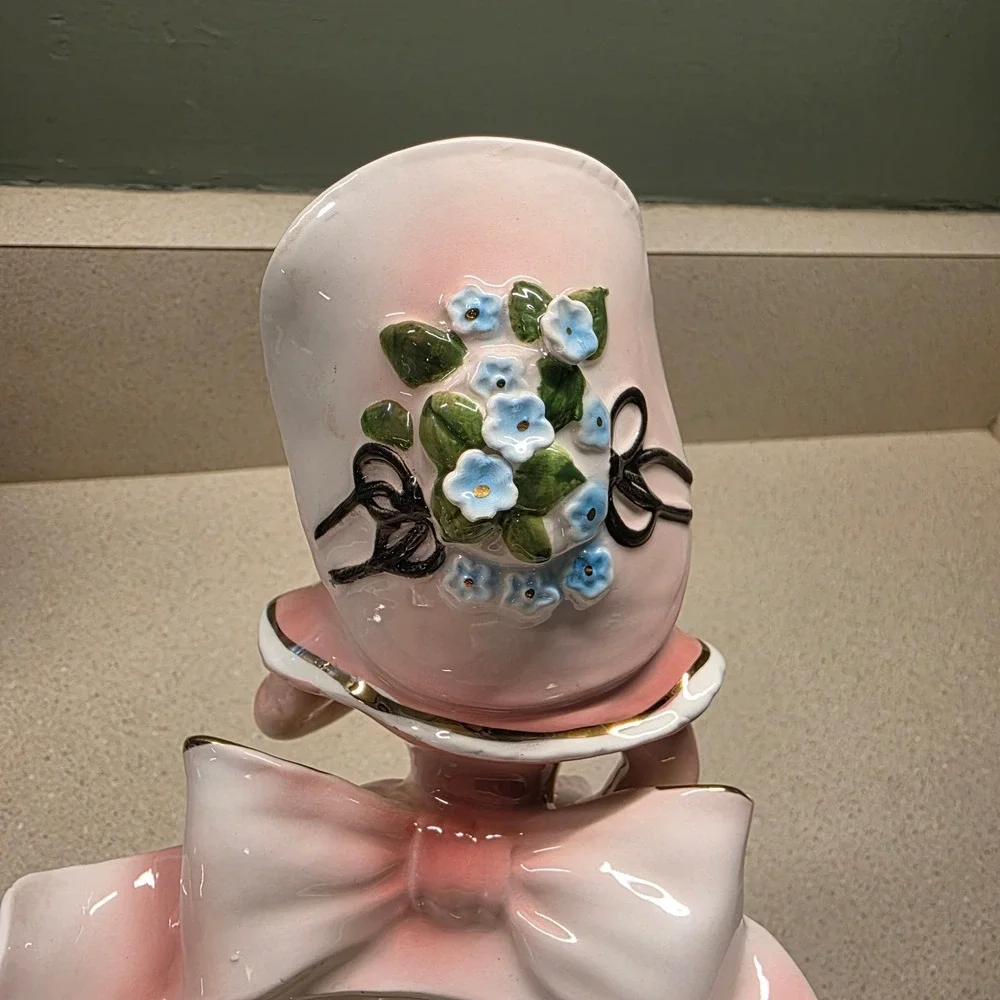 Ceramic Victorian Lady Figurine Planter 8.5